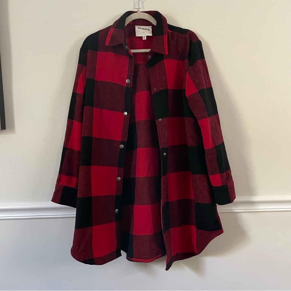 BB Dakota Black And Red Plaid Jacket, The Eldridge Shacket Size Medium